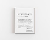 Personal Trainer Definition Print – Digital Download Wall Art, Fitness Coach Gift, Gym Motivation Poster, Minimalist Typography