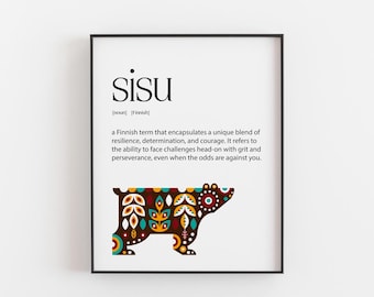 Sisu Print, Scandinavian Wall Art, A Unique Word from Sweden, A Facinating Word from Scandinavia, Dictionary Print Gallery Art, Prints Art