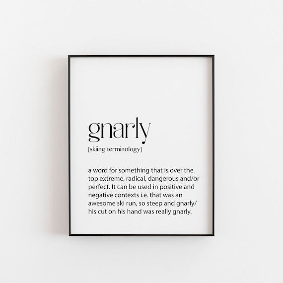 Printable Wall Art Skier Gift Gnarly Definition Ski Etsy