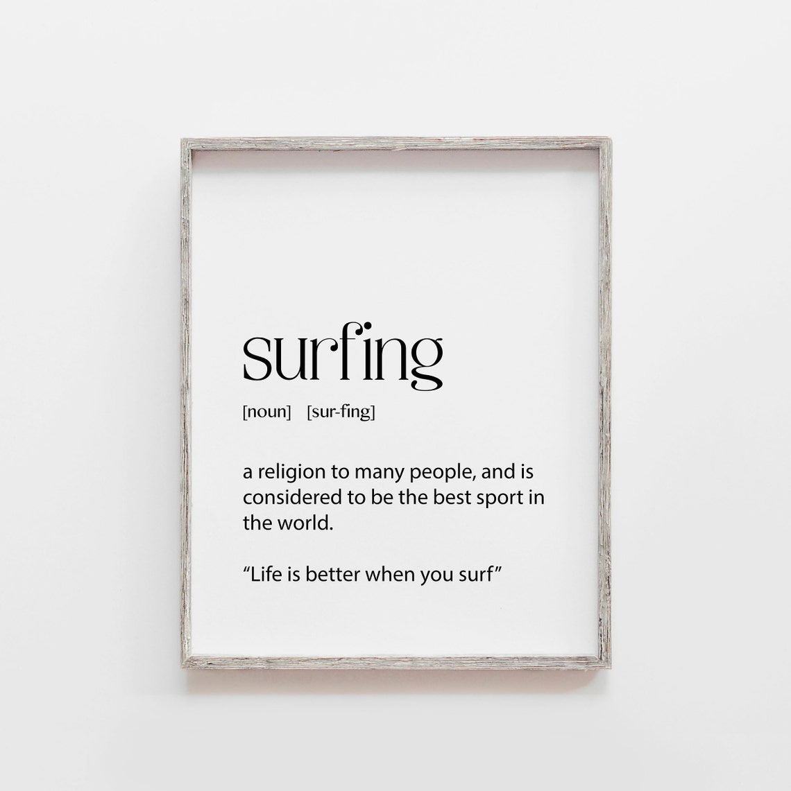 Surf Art Surf Poster Surfing Definition Surf Decor Surf Etsy
