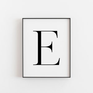 Letter E Wall Decor, Letter E Print, Letter E Poster, Letter E Wall Art, Letter E Sign, Letter E Monogram, Letter E Nursery Decor, Initial E