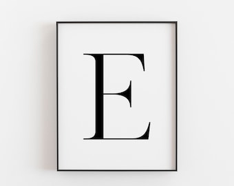 Letter E Wall Decor, Letter E Print, Letter E Poster, Letter E Wall Art, Letter E Sign, Letter E Monogram, Letter E Nursery Decor, Initial E
