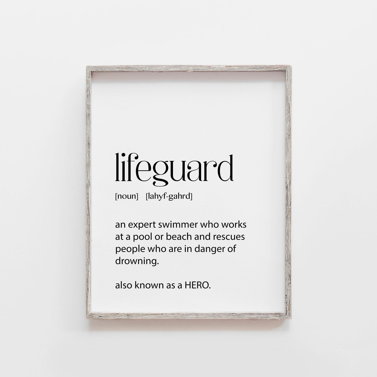 Lifeguard Lifeguard Gift Printable Home Decor Gift for a | Etsy