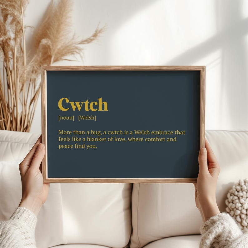 Cwtch Definition Print Welsh Word Art for Home Decor, Cosy Gift Idea