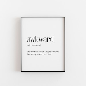 Best Friend, Friend Gift, Funny Phrase, Awkward Definition, Printable Download, Female Friend Art, Home Decor, Bedroom Wall Decoration, Sign
