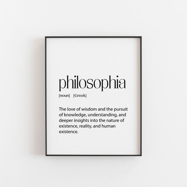 Greek Philosophia Definition Print - Wisdom of Greece - Inspirational Wall Art - Greece-Inspired Gift - Intellectual Decor - Typography Art