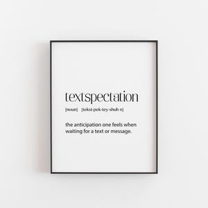 Textspectation Print – Funny Dictionary Definition Wall Art | Quirky Typography Poster | Modern Dorm Room Decor Gift | Friend Gifts Funny