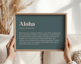 Aloha Definition Print - Hawaiian Spirit of Love & Compassion