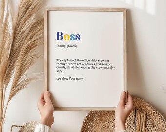 Boss Definition Print – Funny Office Wall Art | Boss Appreciation Gift | Work Desk Decor | Corporate Thank You Poster | Manager Gift Idea