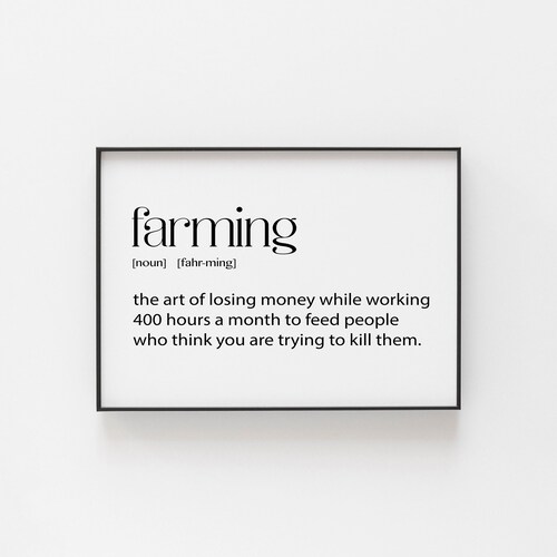 Farming Gift Farming Definition Farmhouse Decor Farmhouse Etsy