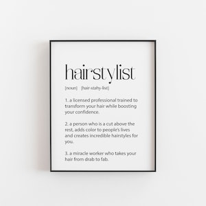 Hairstylist Gift, Hairstylist Definition, Hairstylist Gifts, Salon Decor, Gift for a Hairstylist, Gift for a Hair Stylist, Hair Stylist Gift