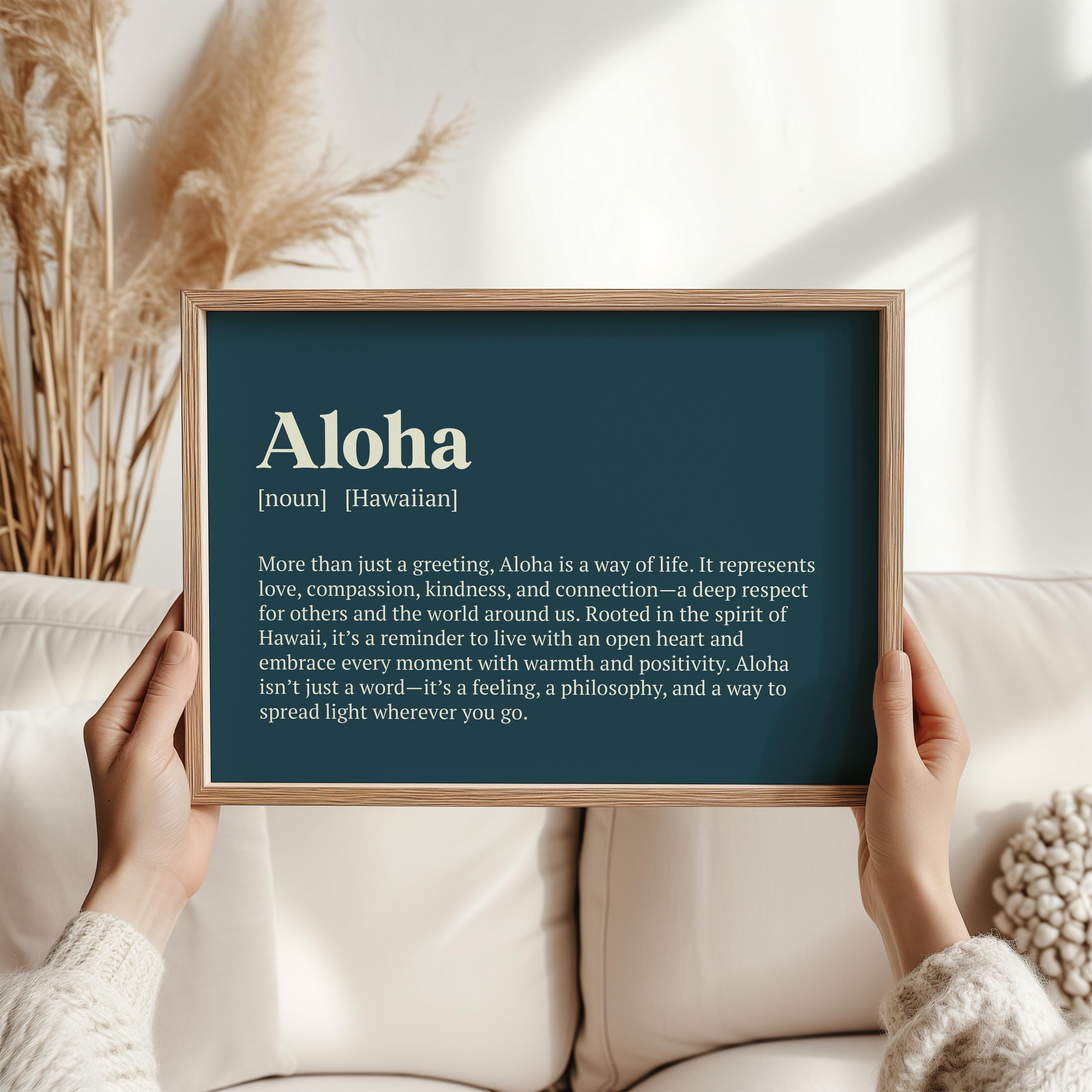 Aloha Definition Print - Hawaiian Spirit of Love & Compassion