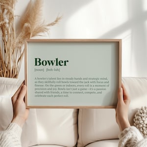 Bowler Geschenk - Rasen Schüsseln Wandkunst | Weihnachtsgeschenk für Bowler Spieler | Einzigartiges Geschenk für Schalen-Liebhaber | Bowls Print für Männer, Dad, Opa, Opa