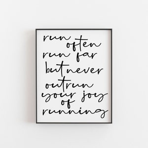 Running Gift - Runners Print - Motivational Wall Art for Fitness - Perfect Present for Active Lifestyle - Gift for Marathon Runners