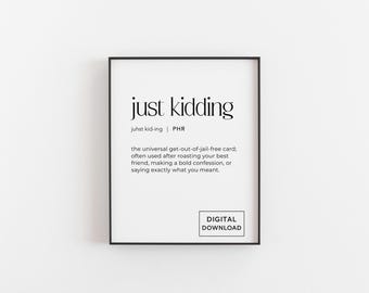 Grapje print – grappige typografie digitale download kunst aan de muur, humoristische citaat poster, cadeau beste vriend, modern minimalistisch decor