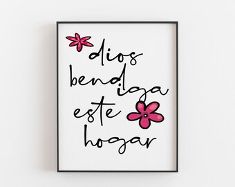 Targa Dexsa Dios Bendiga Este Hogar – Legno Con Cavalletto E Gancio, 15x23 Cm, Regalo Inaugurazione Casa