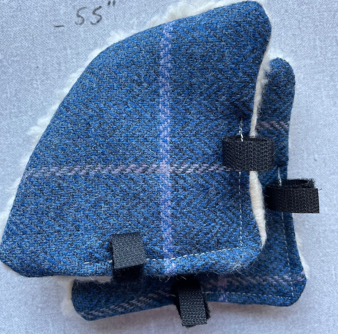 Equestrian Tweed Helmet Ear Warmers Blue/lilac/cream Etsy