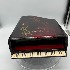 Antique Lacquered Piano music and Jewelry box, Piano, Music box, collectable Jewelry box.
