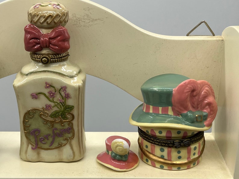 PHB Vintage Porcelain Hinged Box and Trinket Boxes. Popcorn Etsy