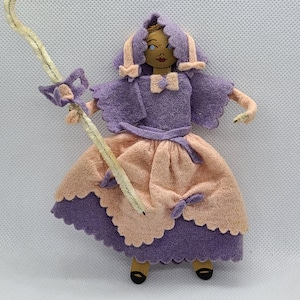Vintage Felt Handmade Nursery Rhyme Christmas ornament Mary Had a Little Lamb.