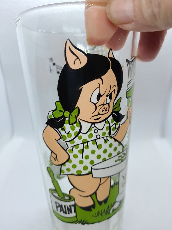 Vintage 1976 Warner Porky Pig & Petunia Pig Glass - Etsy