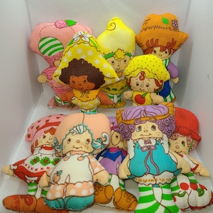 Vintage Miniature Strawberry Shortcake Pillow Dolls. Strawberry Shortcake Christmas Ornaments. Mini Cloth Dolls. Sold Separately!