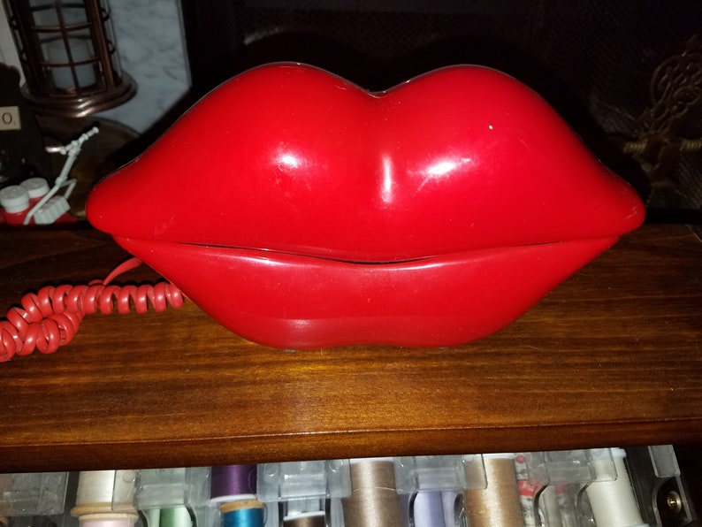 Pucker Up Kiss Me Telephone Vintage telephones Red Lip Telephone