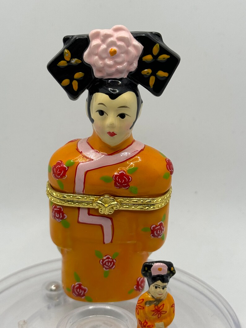 Vintage Geisha Porcelain Hinged Box With Trinket. - Etsy