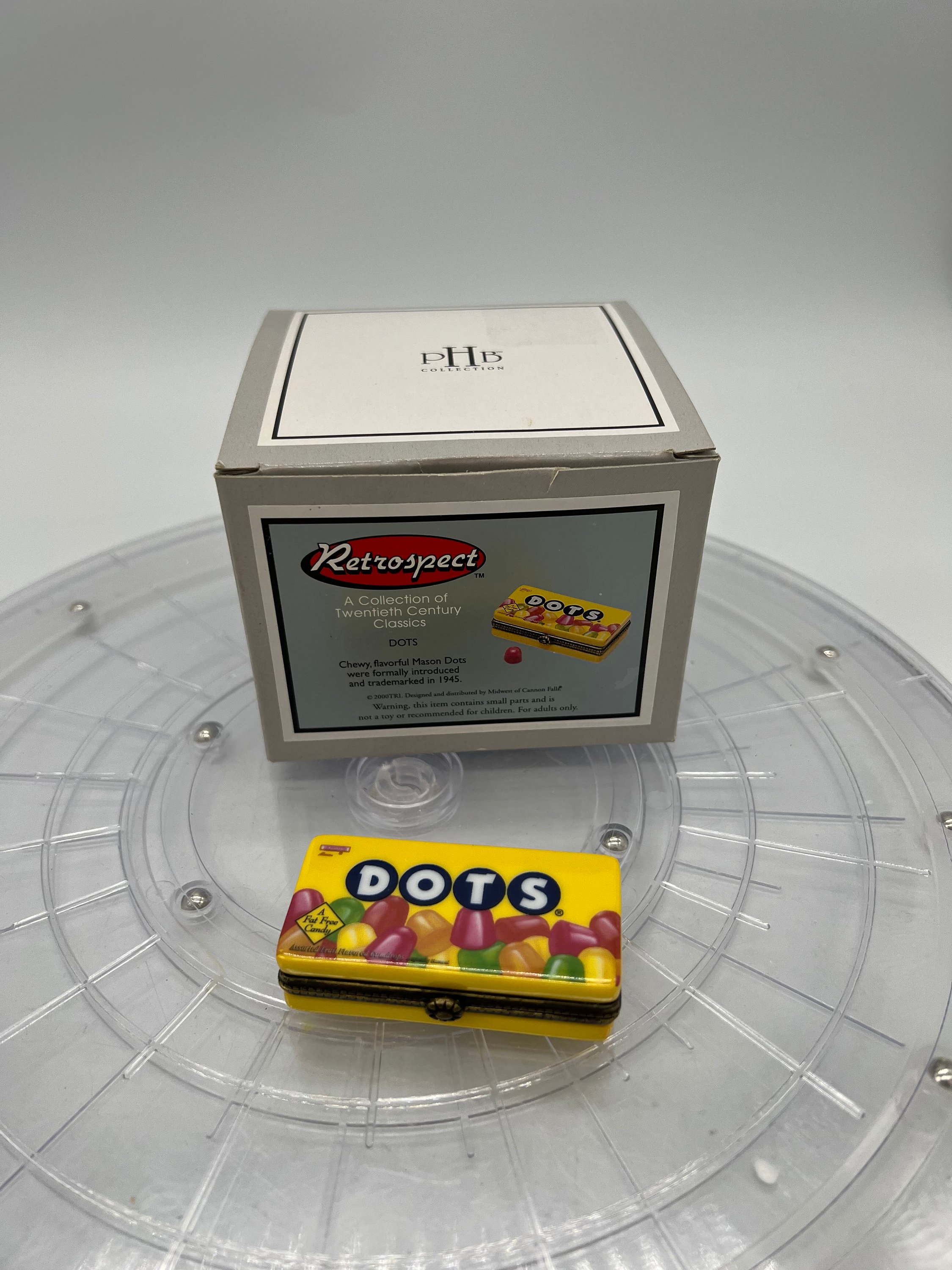 Dots Gummy Candy Porcelain Hinged Box PHB With 4 Gum Drop