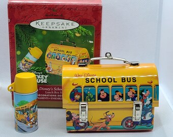 Hallmark Keepsake Disney's School Bus Lunch Box Set Christmas