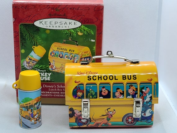 Hallmark Keepsake Disney's School Bus Lunch Box Set Christmas Ornament. 