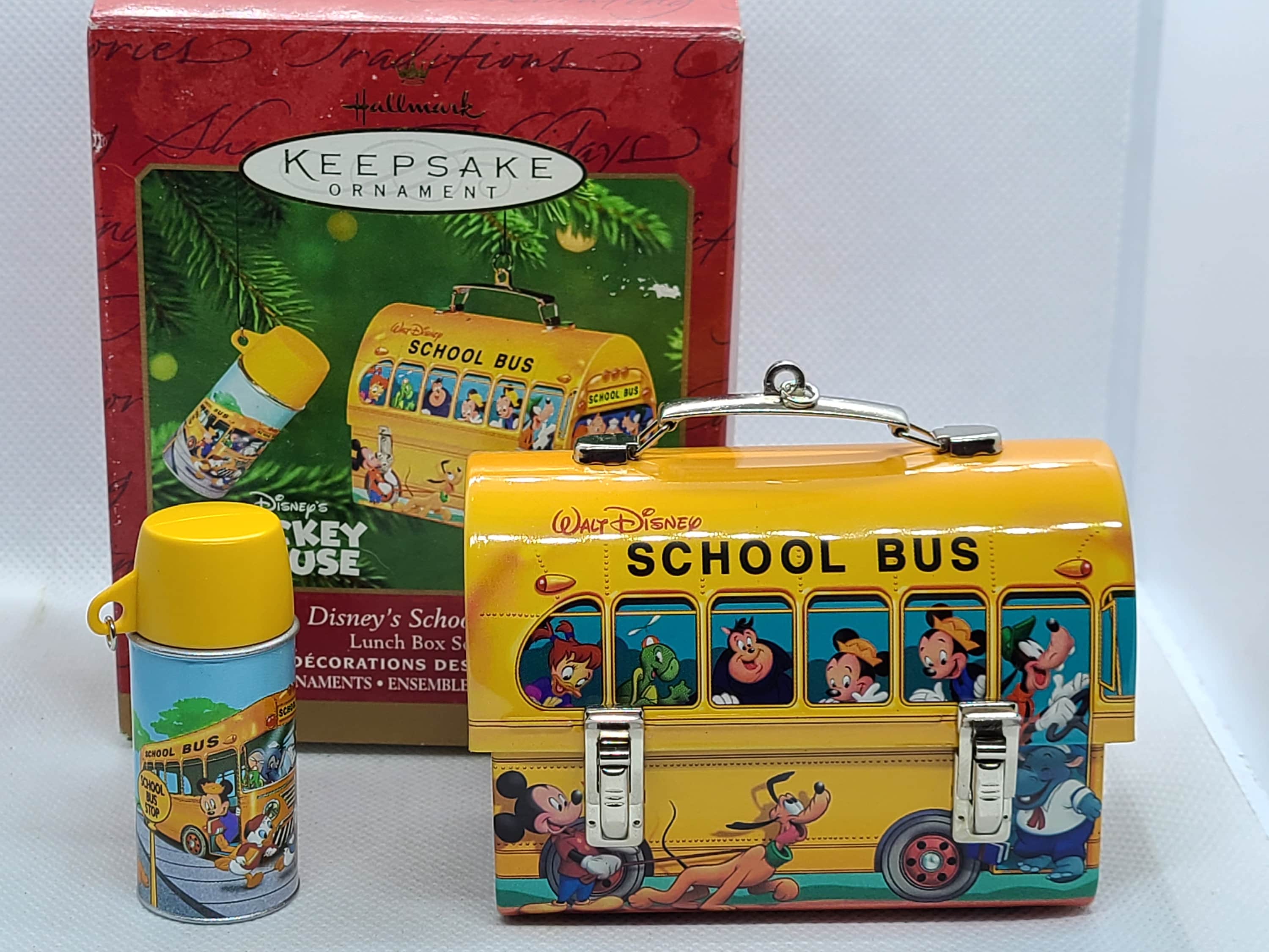 Hallmark Keepsake Disney's School Bus Lunch Box Set Christmas