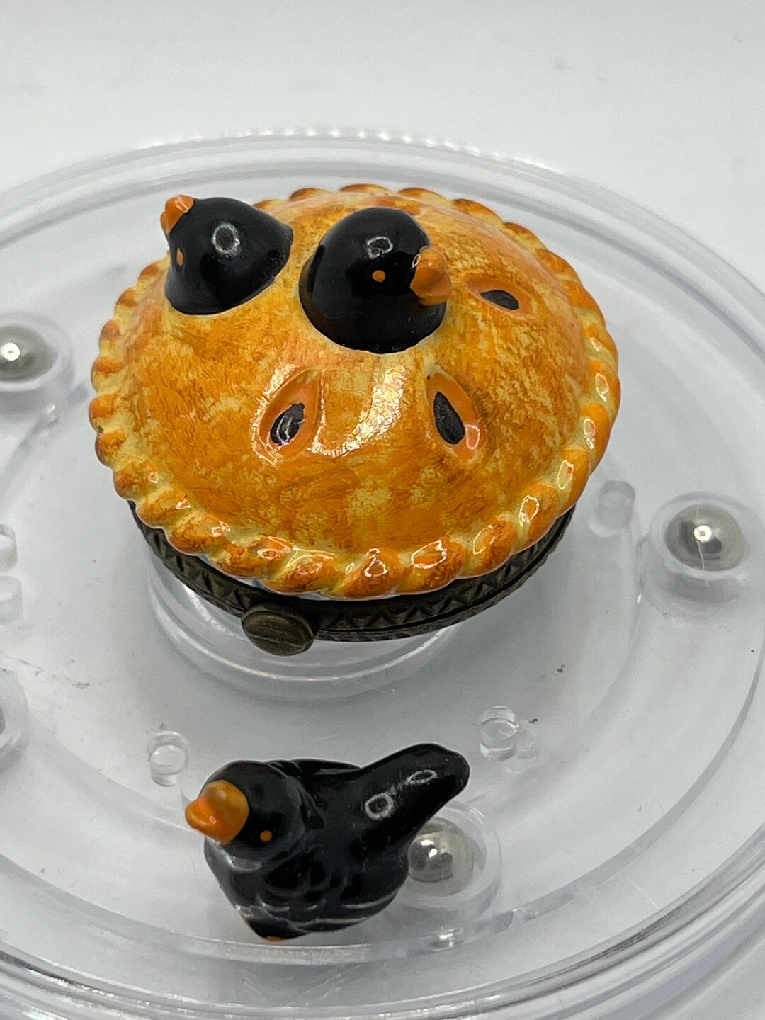 Vintage Porcelain Hinged Box Crows in a Pie Trinket Box. Etsy