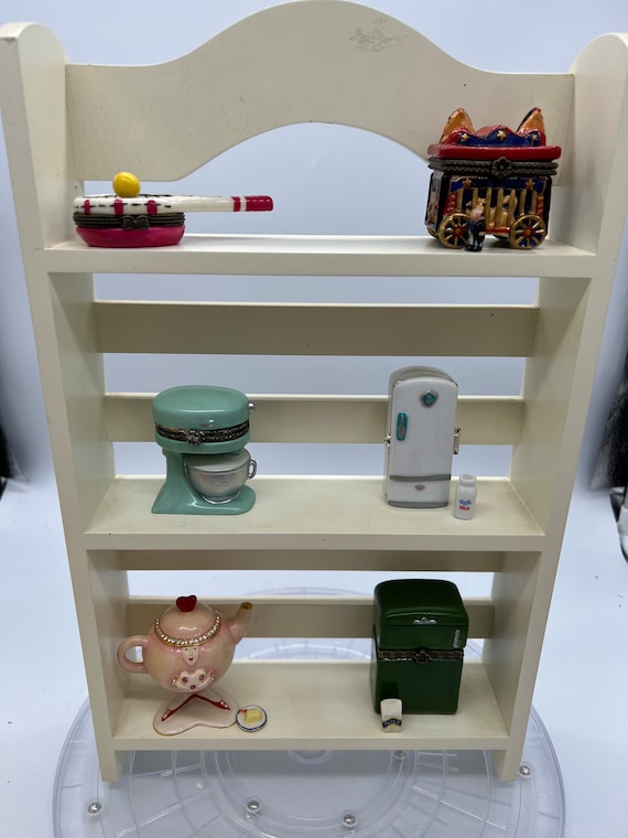 Vintage Porcelain Hinged Trinket Box, Refrigerator, Teapot, Circus