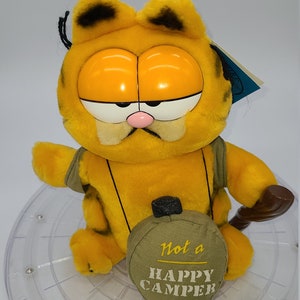 Vintage 1981 Dakin and Company Garfield Camper Plush Stuffed Animal with Original Tag.