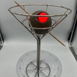 Vintage Mid-Century 1950s Style Pop Art Martini Glass Cocktail Lamp!