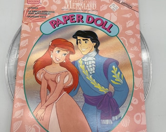 Vintage Brand New Old Stock 1991 A Golden Book Disney's The Little Mermaid Paper Dolls