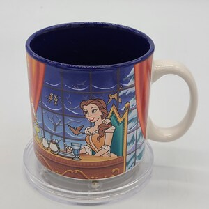 Vintage Disney&#39;s Beauty and the Beast Mug. Beast and Belle Dining Together.