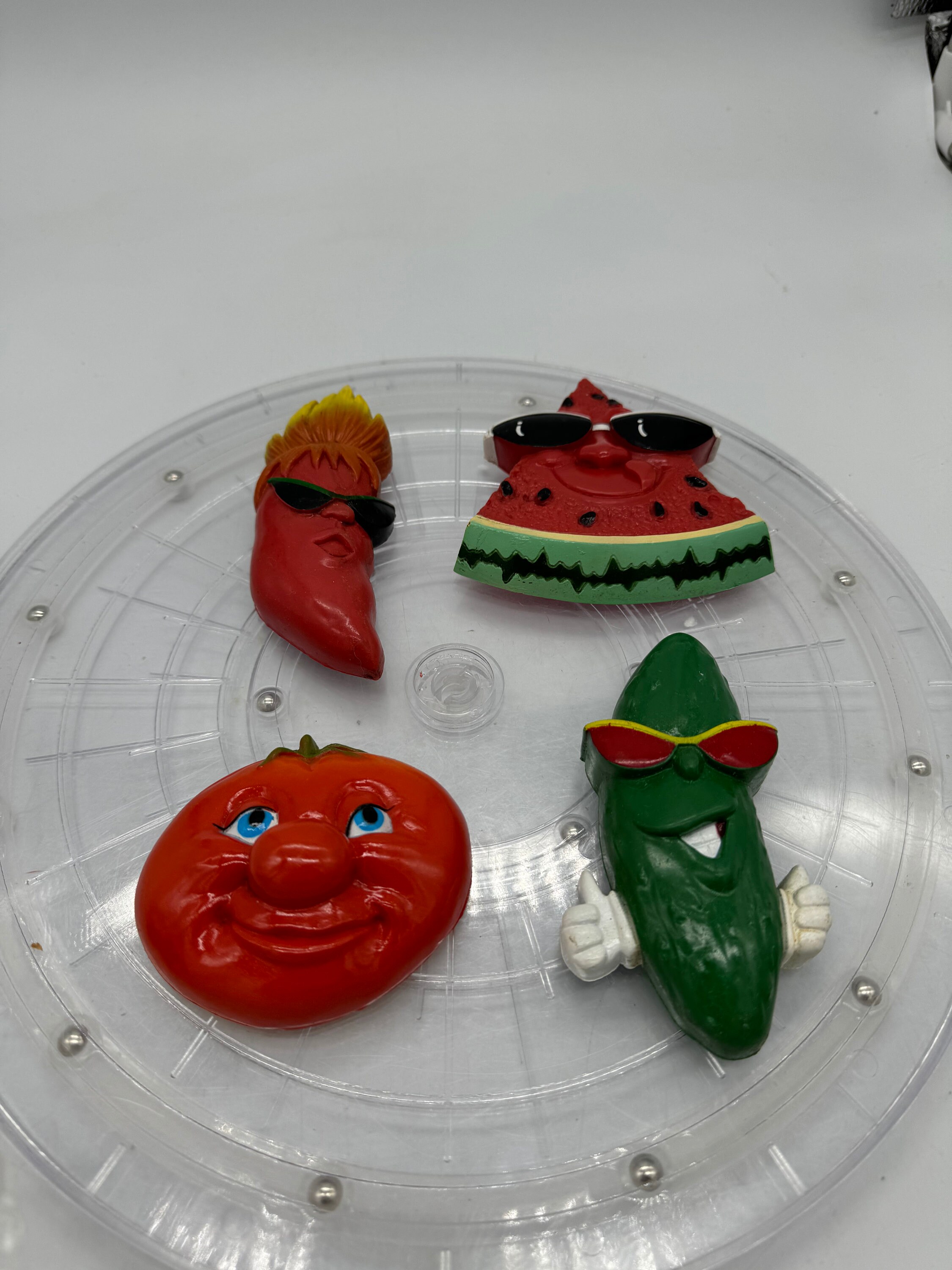 Anthropomorphic Watermelon, Tomato, Cucumber and Hot Pepper