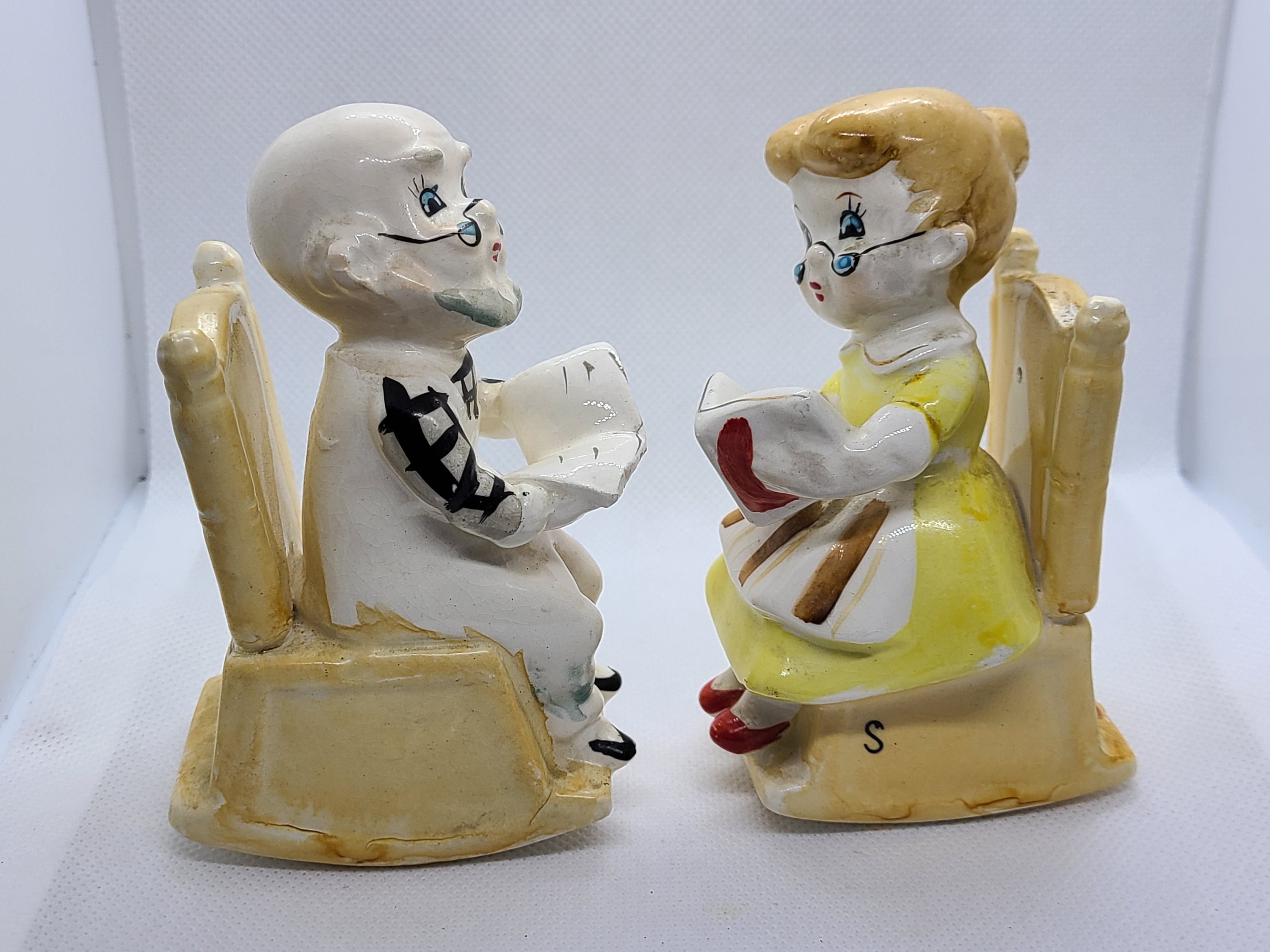 Vintage Made in Japan Grandpa & Grandma Sitting in Rocking Etsy