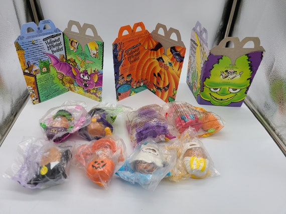 Vintage 1992 Mcdonald's Halloween Mcnuggets Set & Happy Meal Boxes