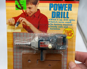 Vintage 1988 Imperial Mini Wind-Up Power Tool Power Drill Mint in Pack.