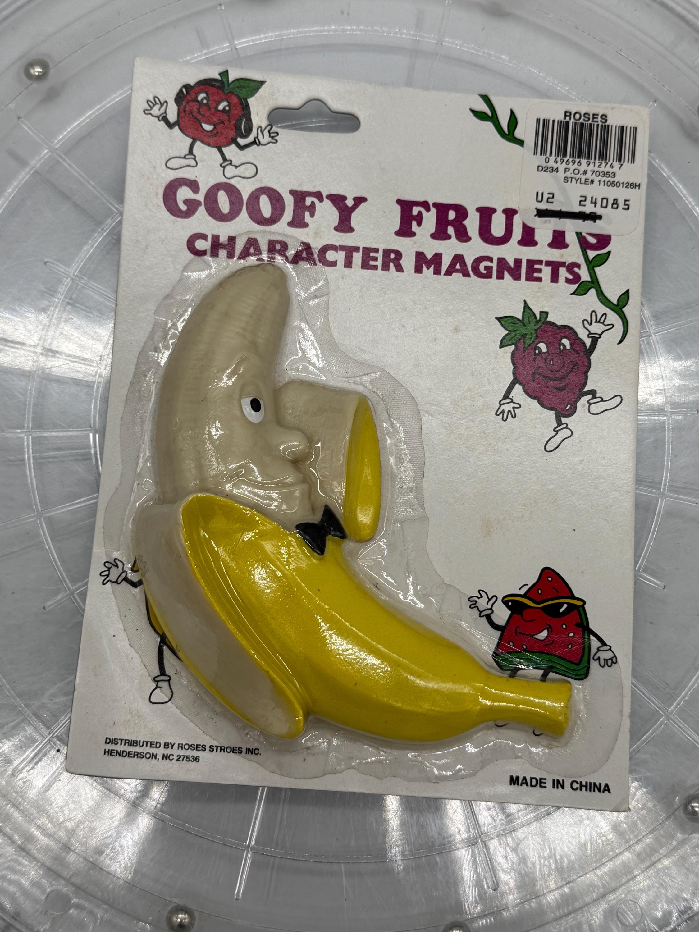 Anthropomorphic Adorable Banana Goofy Fruit Refrigerator Magnet