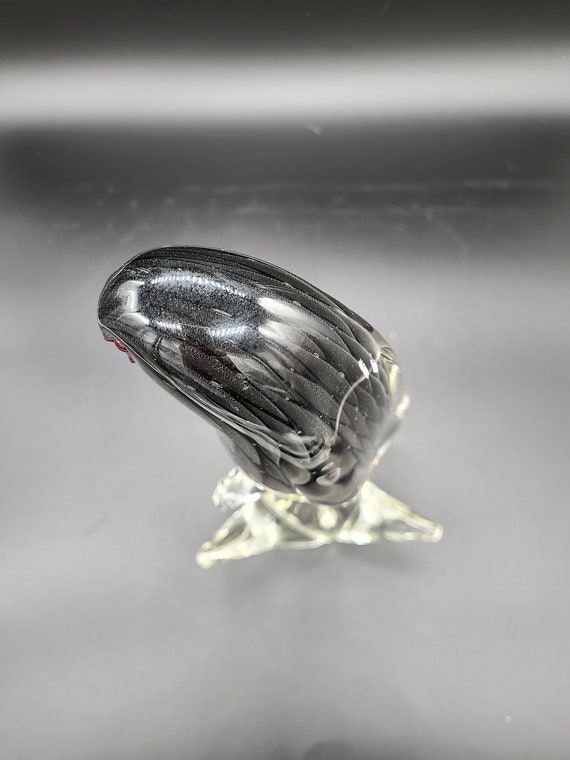 ガラスの置物　オウム　鳥 ヴィンテージグレーガラスオウムの置物：鳥の彫刻、11.25インチ - Etsy