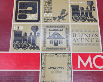 1964 年製ヴィンテージの赤い箱入りモノポリー ボード ゲーム。 - Etsy