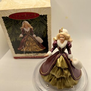 1996 Hallmark Keepsake Holiday Barbie Christmas Ornament.