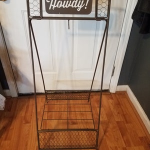 Vintage Metal Welcome & Howdy Plant Stand. image 2