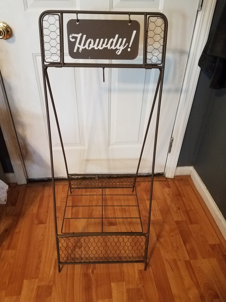 Vintage Metal Welcome & Howdy Plant Stand. image 2