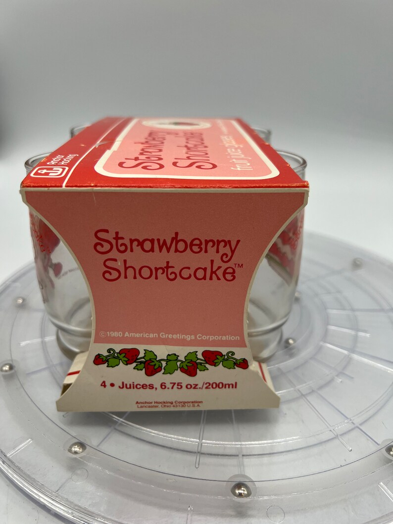 Vintage 1980s Strawberry Shortcake Fruit Juice Glasses Set of Etsy