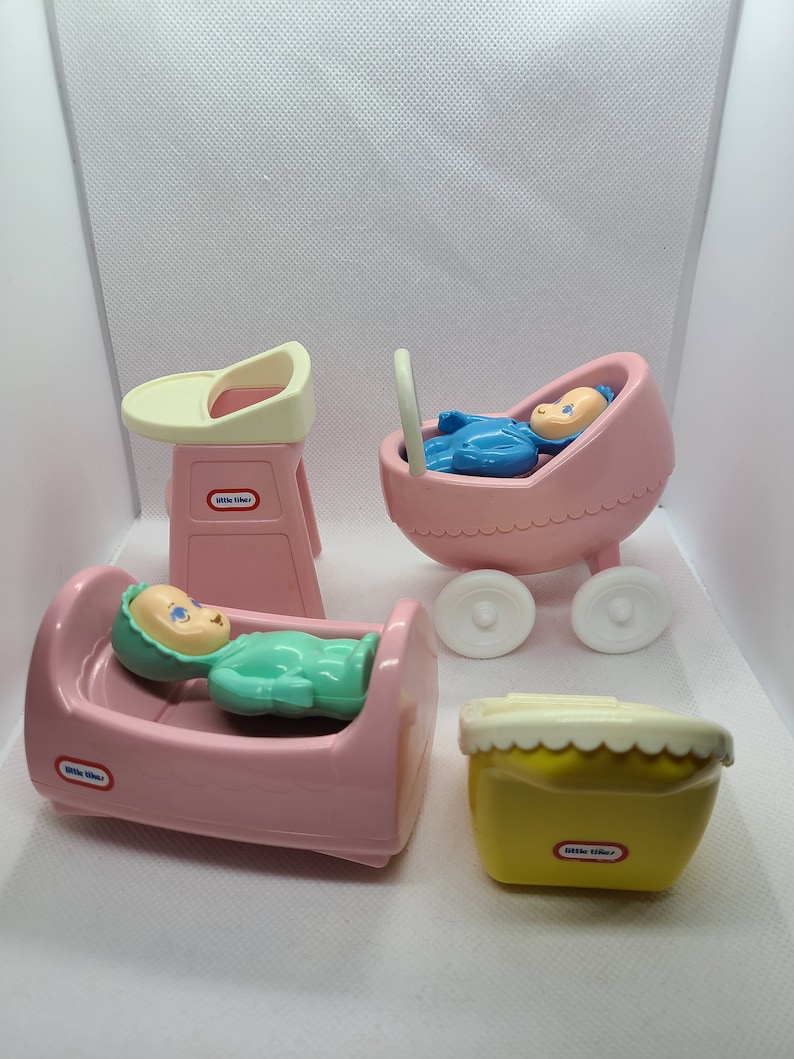 Vintage Little Tikes Dollhouse Baby Furniture Baby Sold Etsy